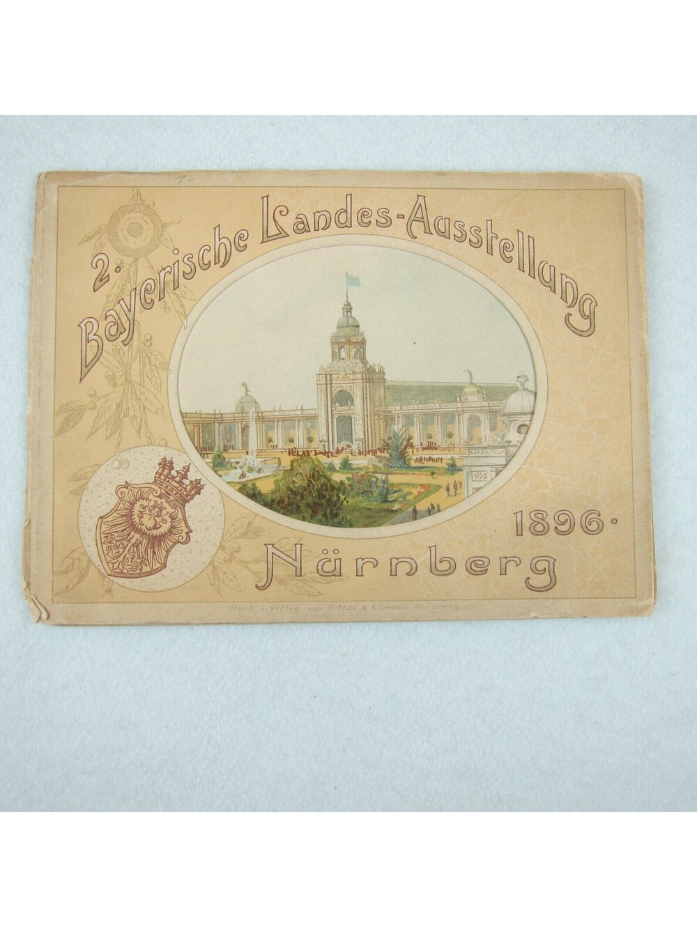Antique 1896 Bavarian State Exhibition Nuremberg Souvenir Book Leporello RARE